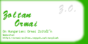 zoltan ormai business card